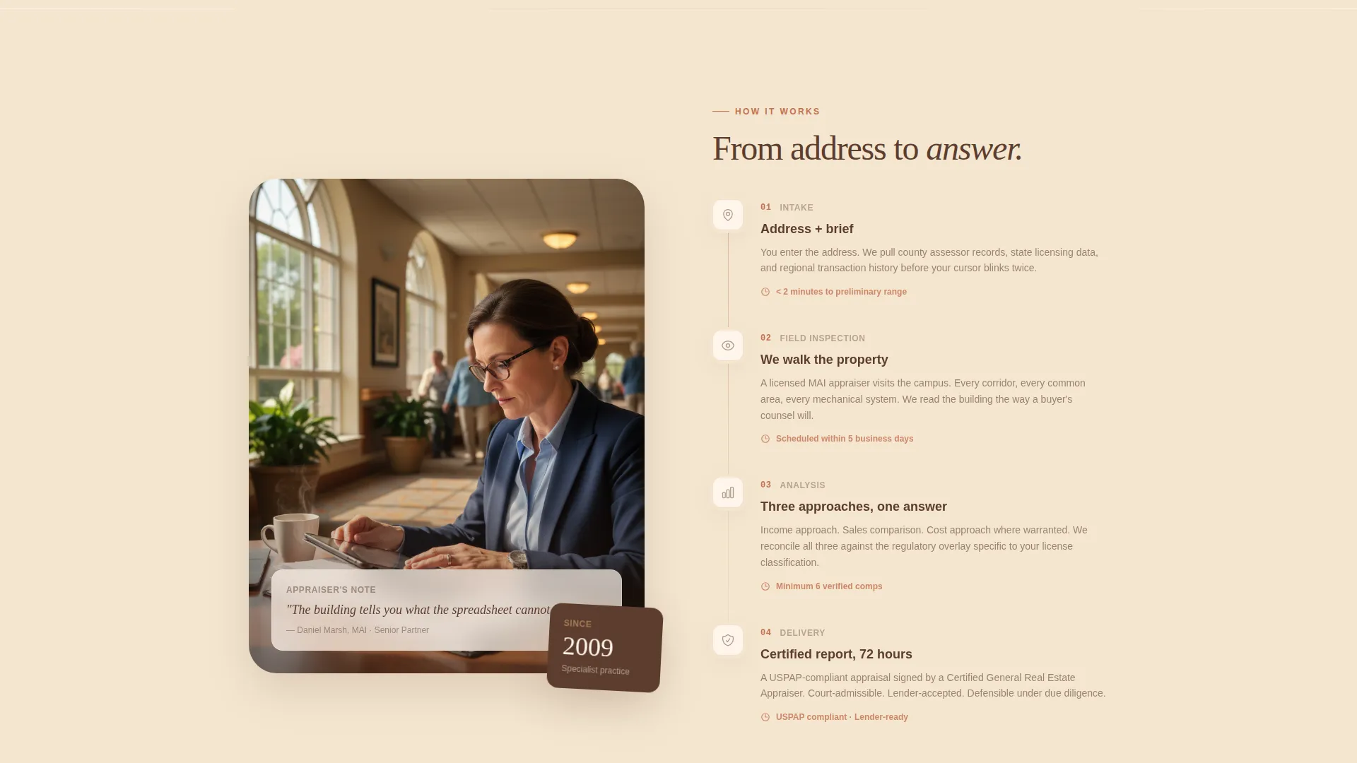 Senior Living Appraisal Landing Page Template