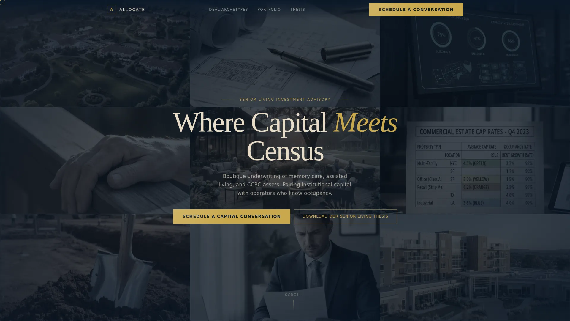 Senior Living Investment Advisory Landing Page