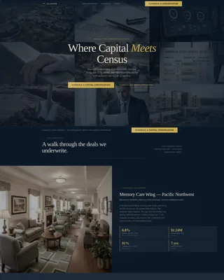 Senior Living Investment Advisory Landing Page