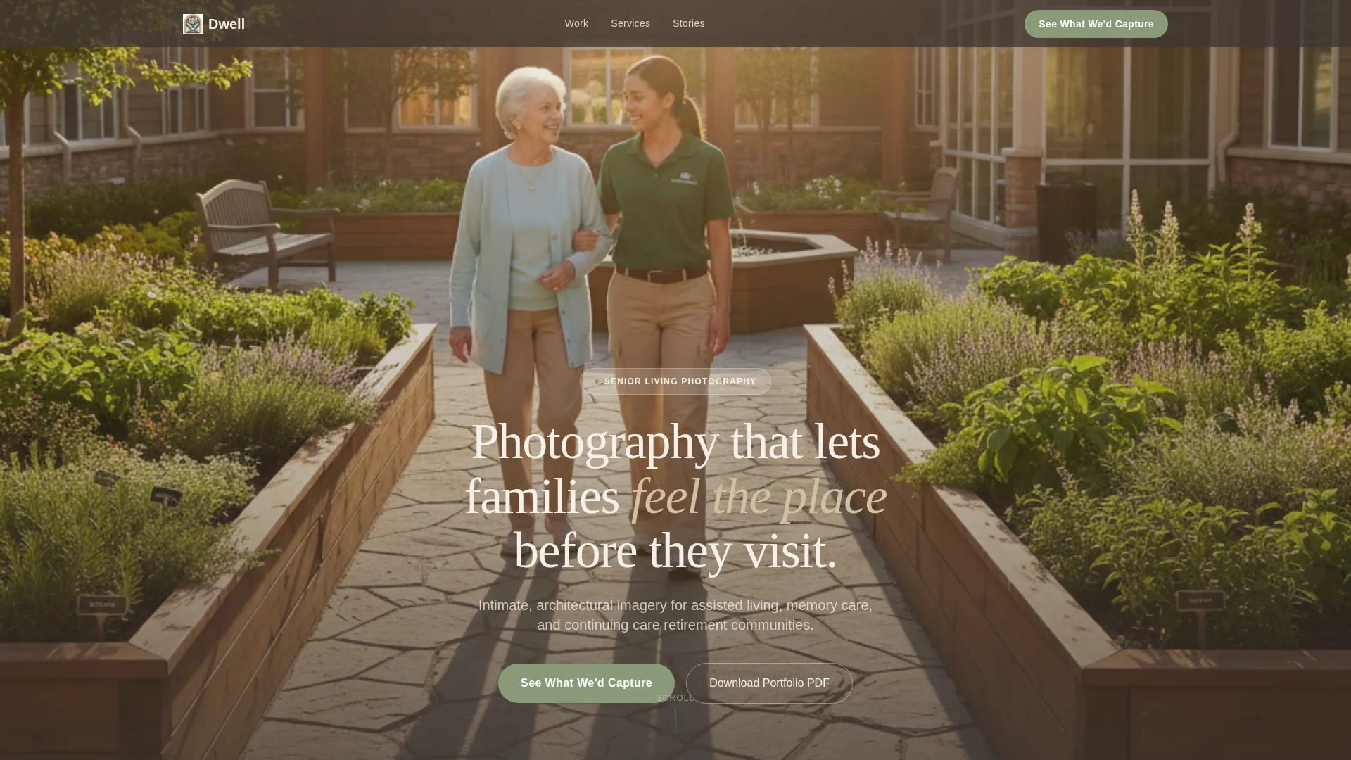 Senior Living Photography Landing Page Template
