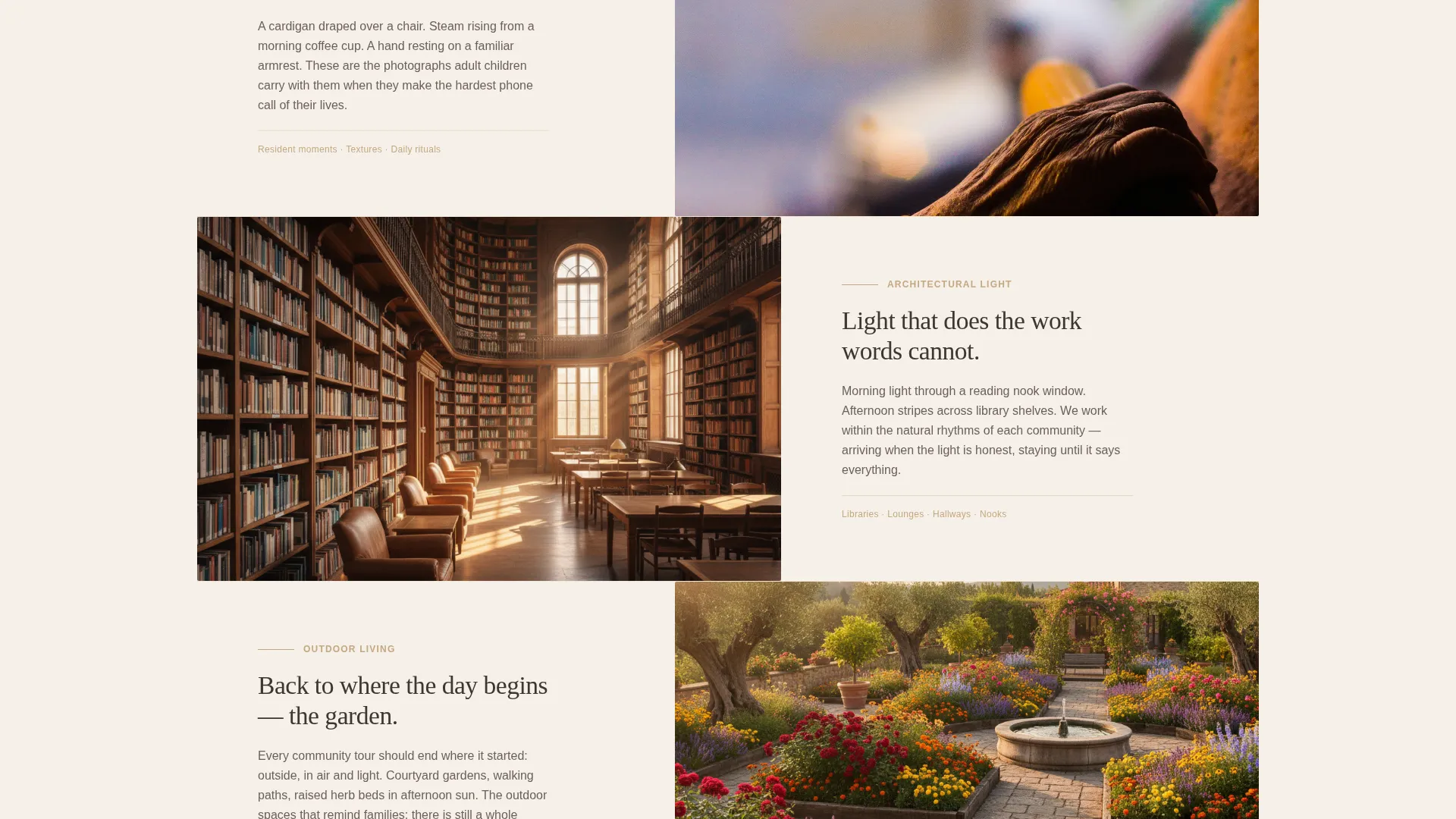 Senior Living Photography Landing Page Template