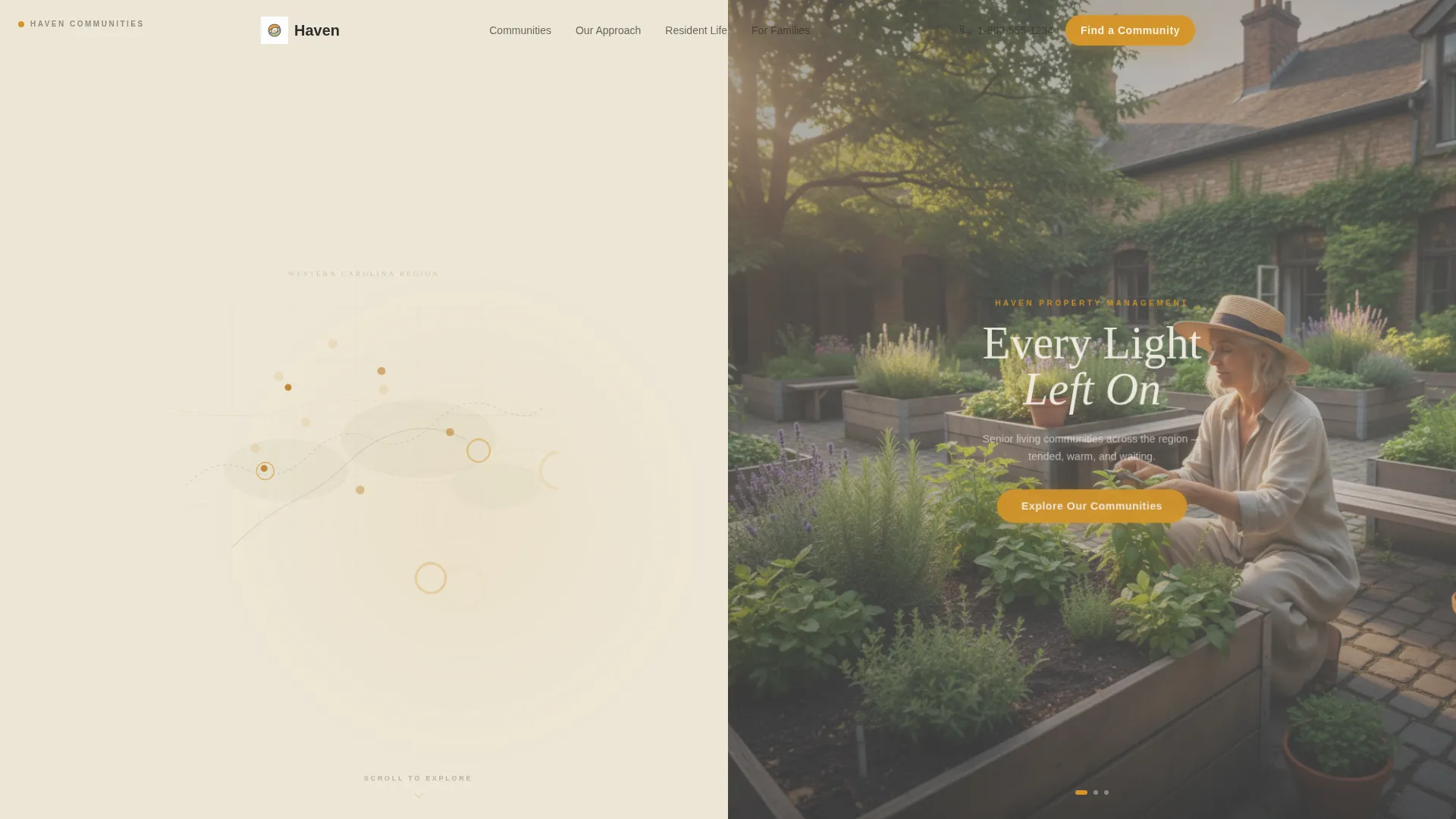 Senior Living Property Management Landing Page