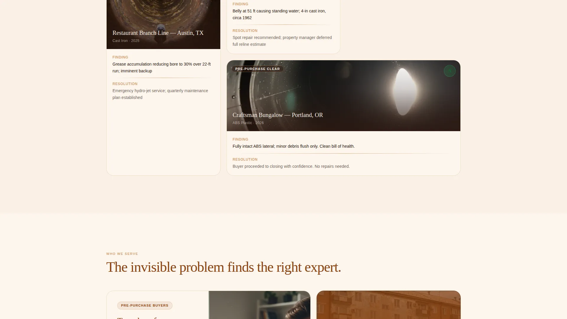 Sewer Inspection Landing Page Template