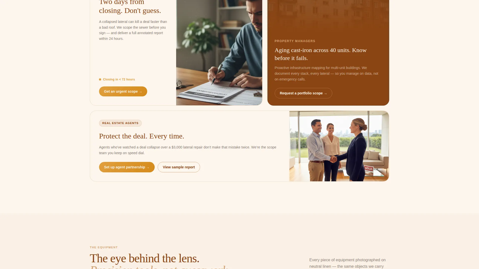 Sewer Inspection Landing Page Template