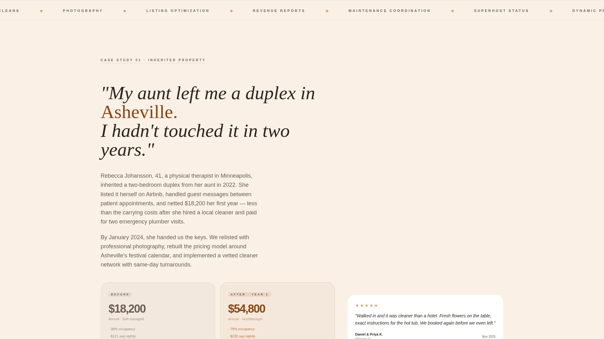 Short-Term Rental Management Landing Page Template