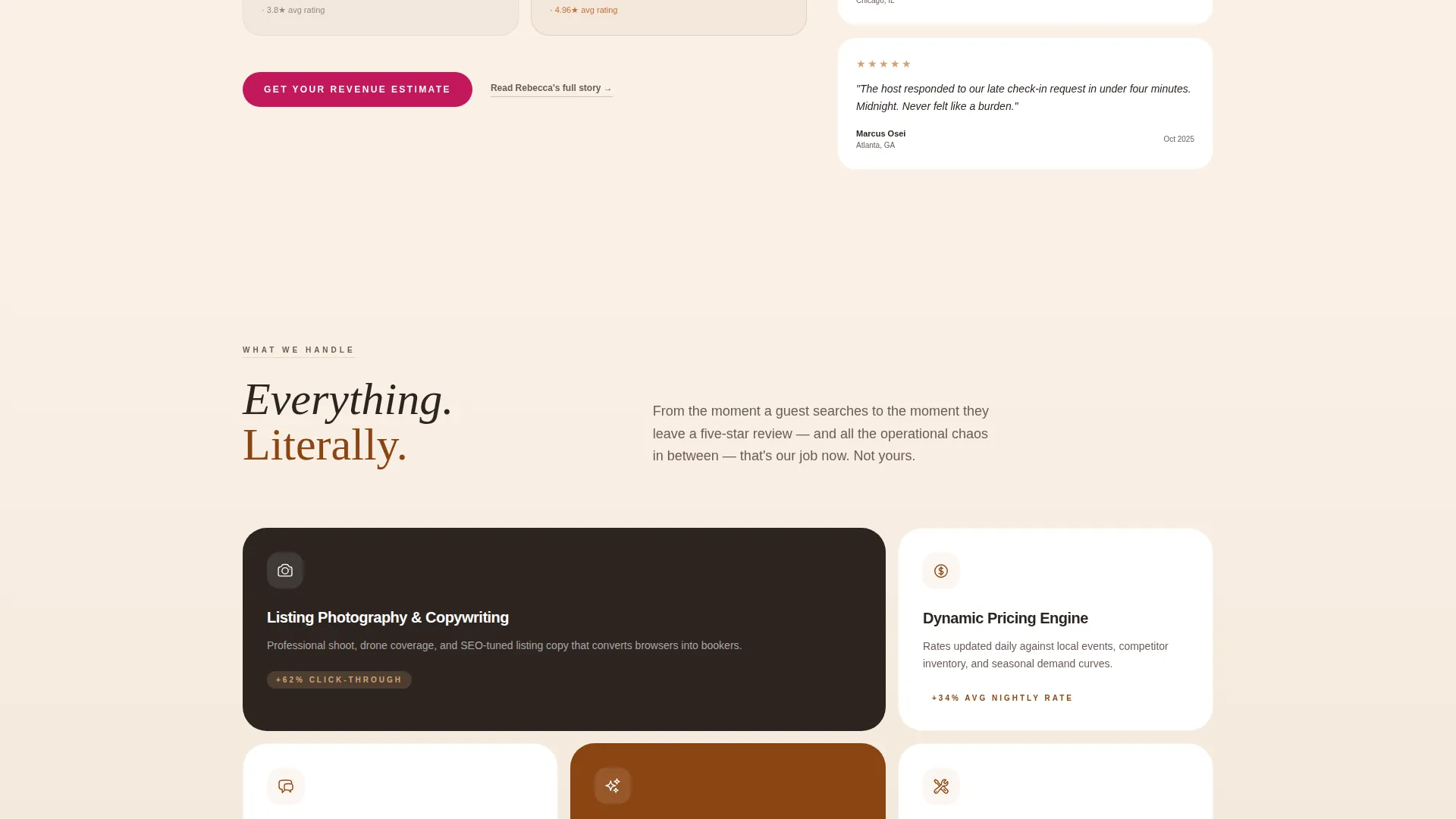 Short-Term Rental Management Landing Page Template
