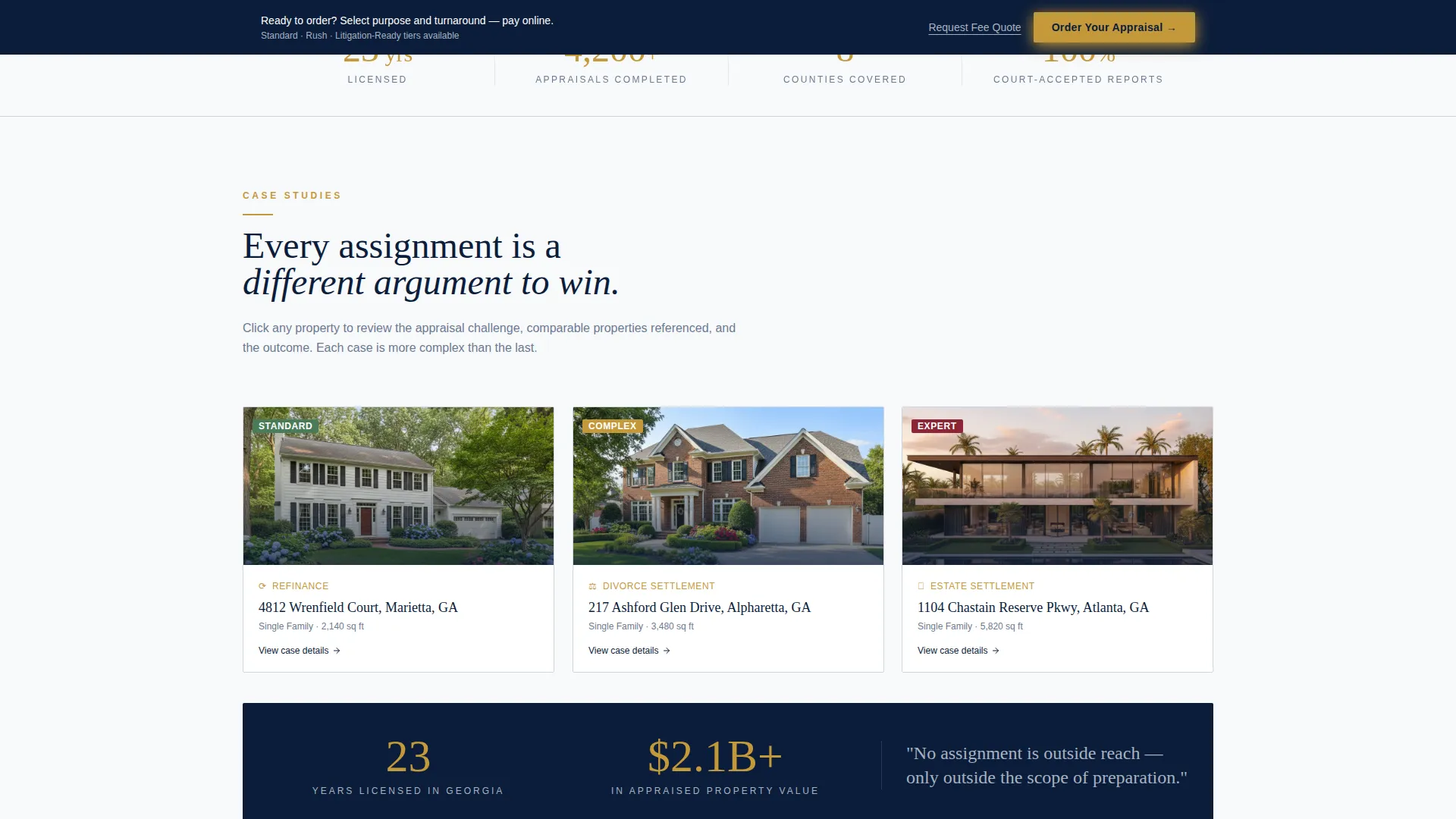 Specialist Single Family Home Real Estate Portfolio & Case Study Website Template