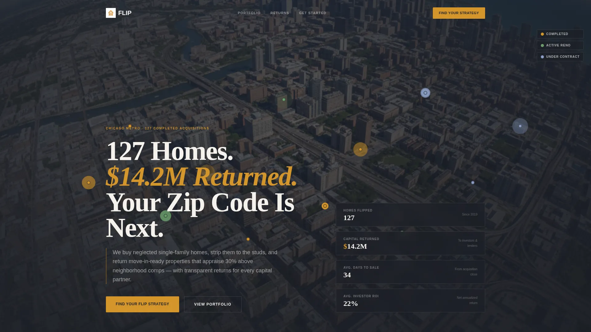 Property Flipping Landing Page Template for Real Estate Firms