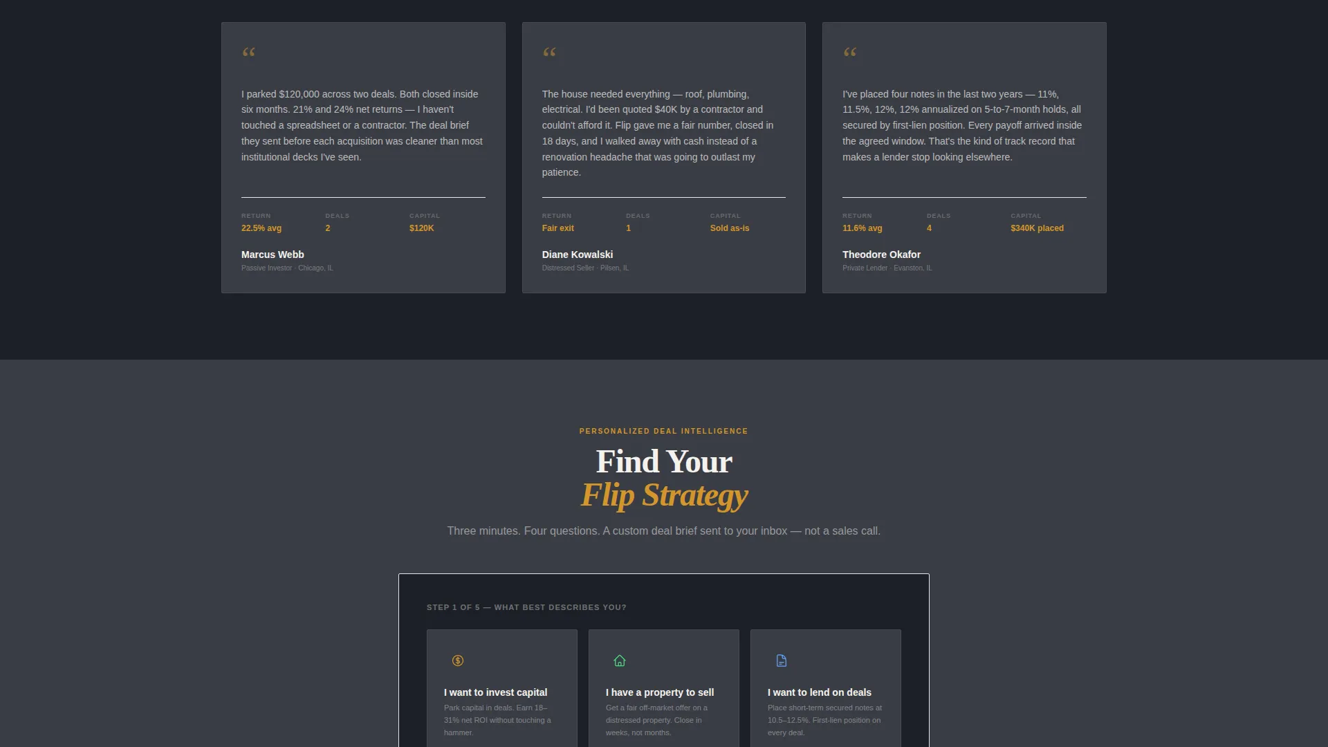 Property Flipping Landing Page Template for Real Estate Firms