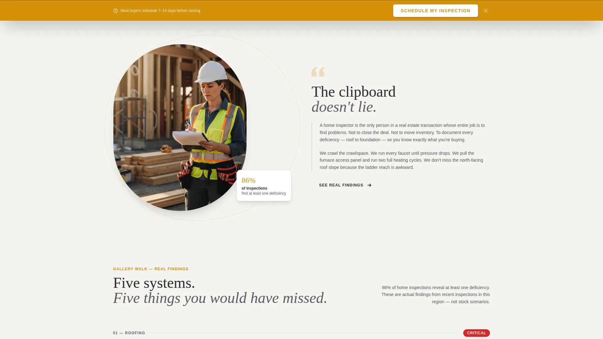 Home Inspector Landing Page Template