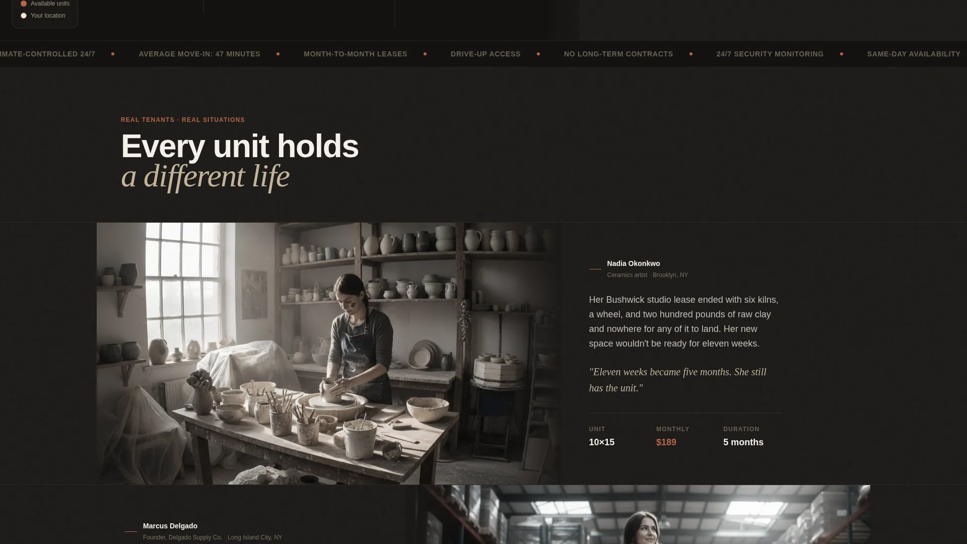 Storage Unit Rental Landing Page Template