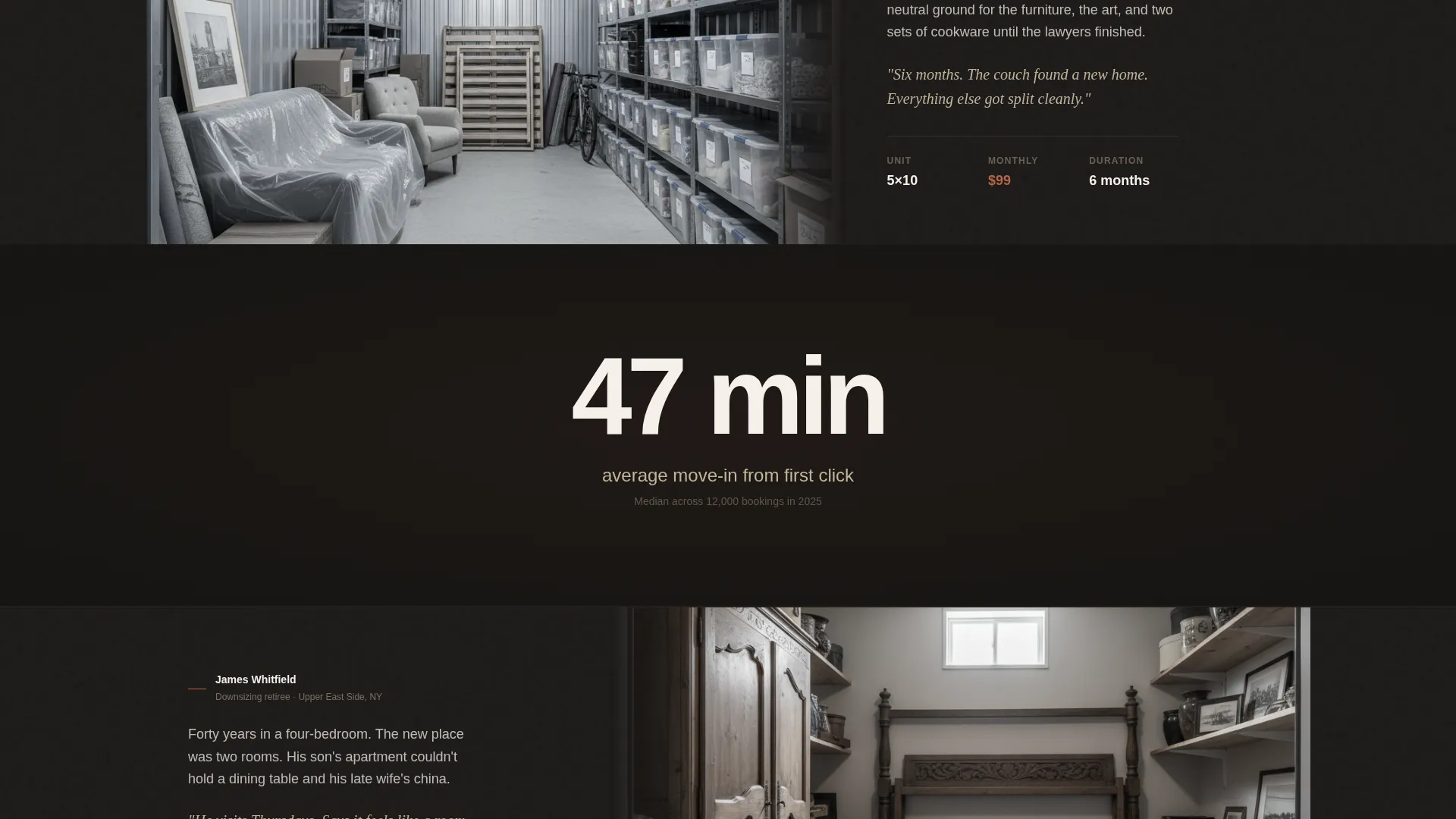 Storage Unit Rental Landing Page Template