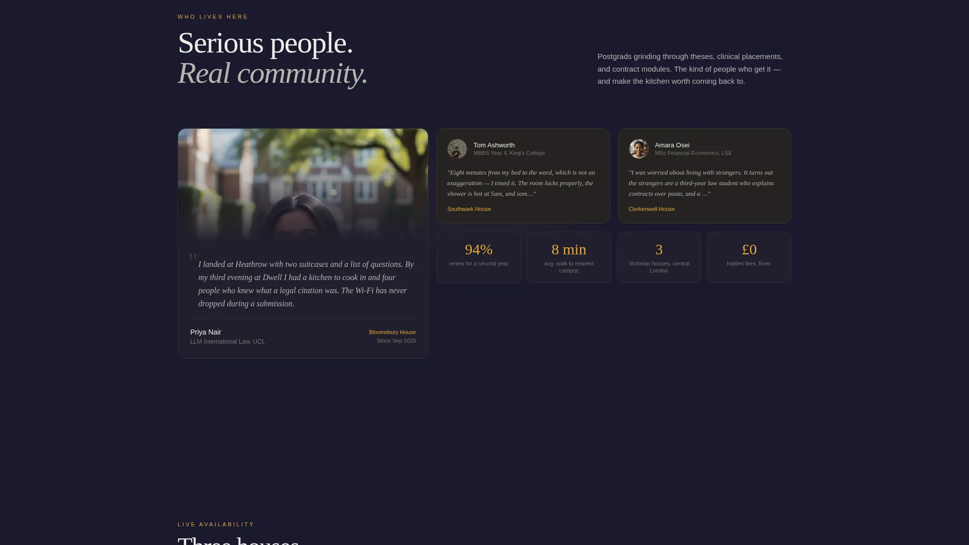 Student Co-Living Landing Page Template