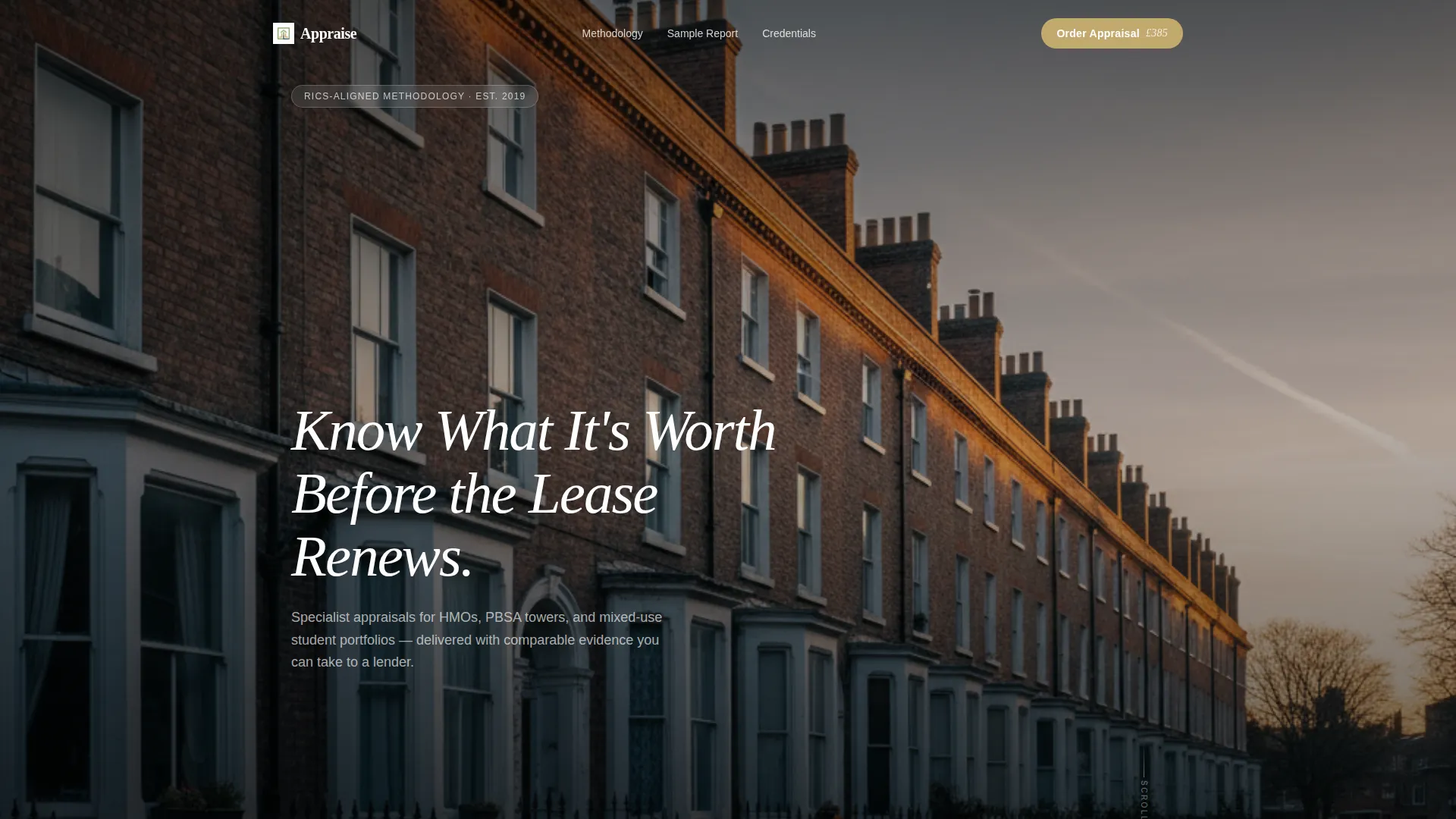 Student Housing Appraisal Landing Page Template
