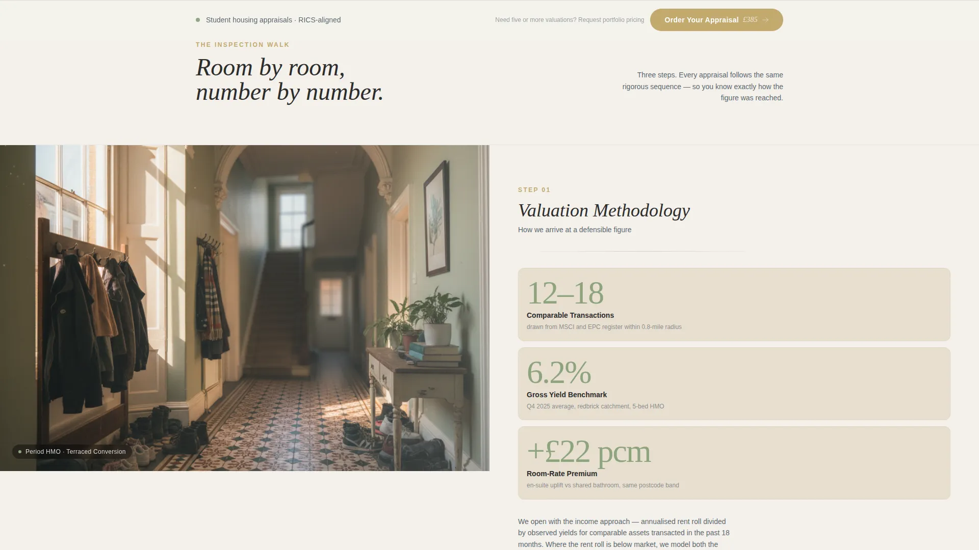 Student Housing Appraisal Landing Page Template