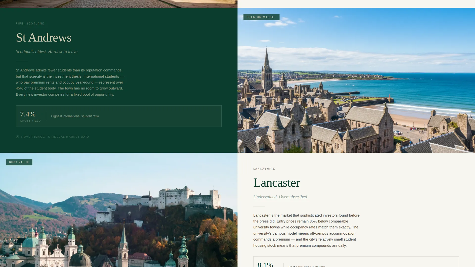 Student Housing Investment Advisory Landing Page Template
