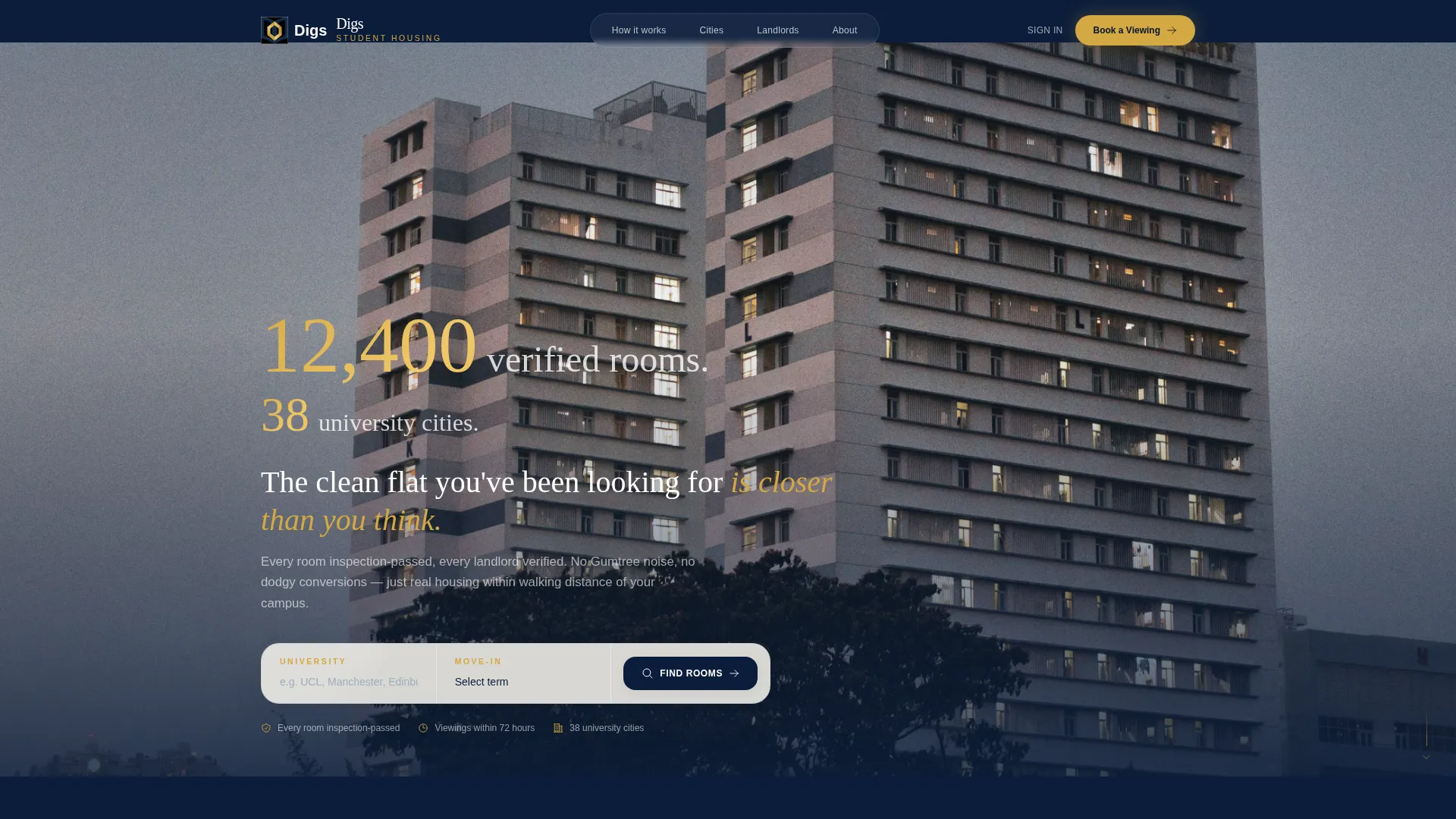Verified Student Housing Landing Page Template