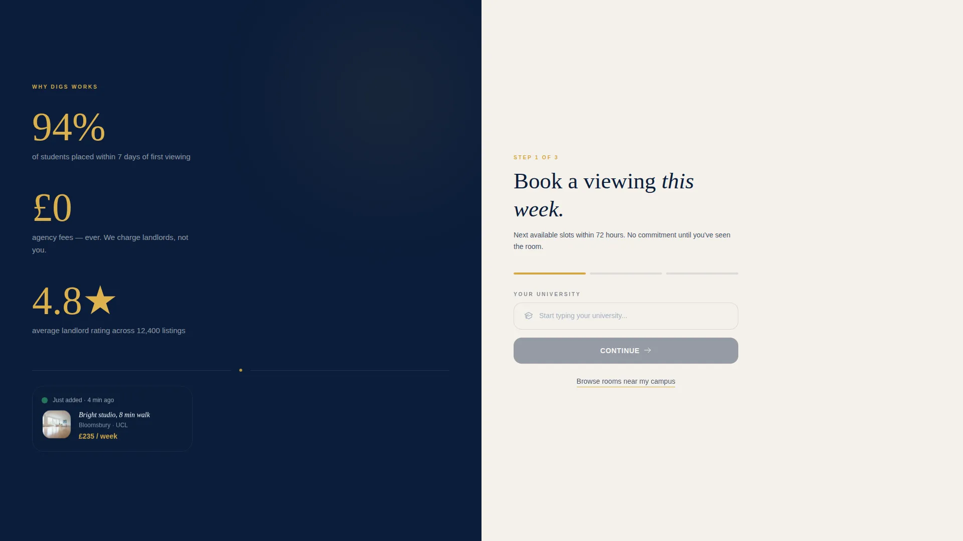 Verified Student Housing Landing Page Template