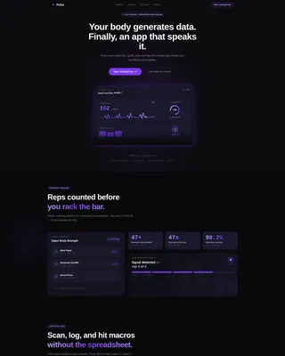 Fitness App Dashboard Landing Page Template