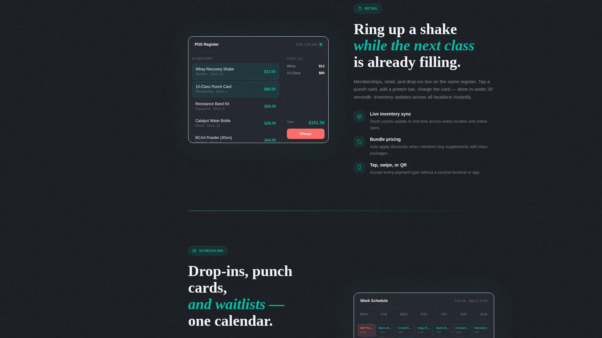 Fitness POS Landing Page Template for Gyms