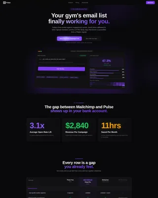 Fitness Promotional Email Landing Page Template