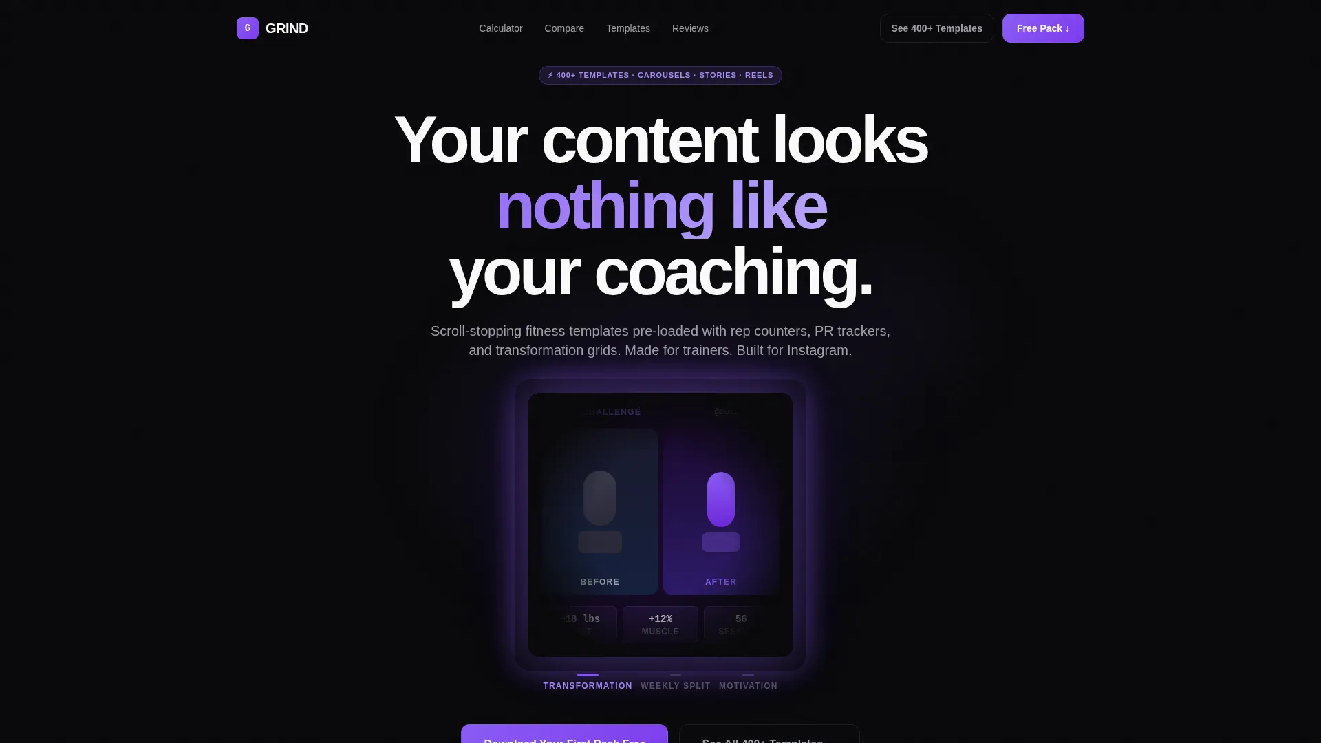 Fitness Social Media Template Landing Page