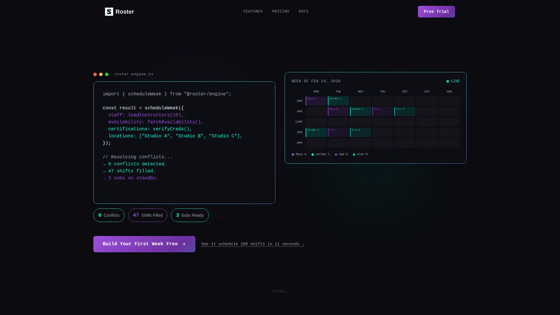 Shift Management Landing Page Template