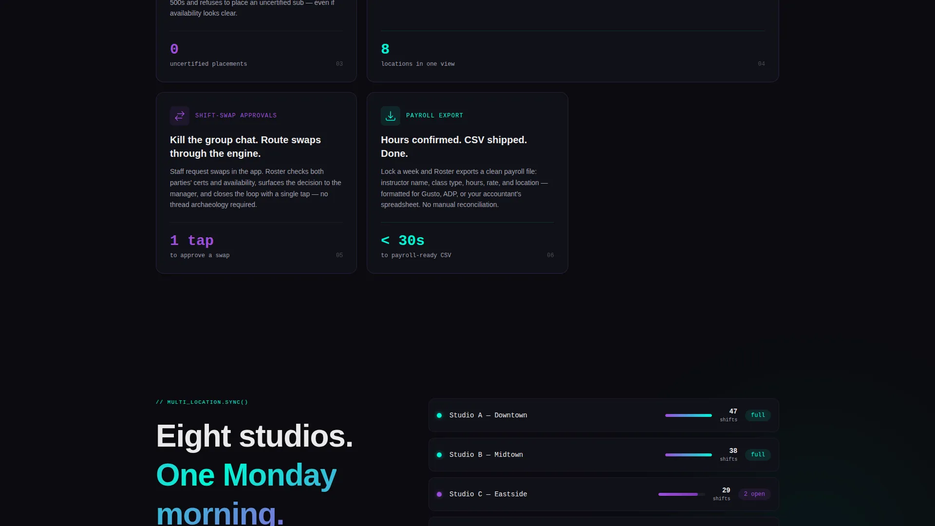 Shift Management Landing Page Template