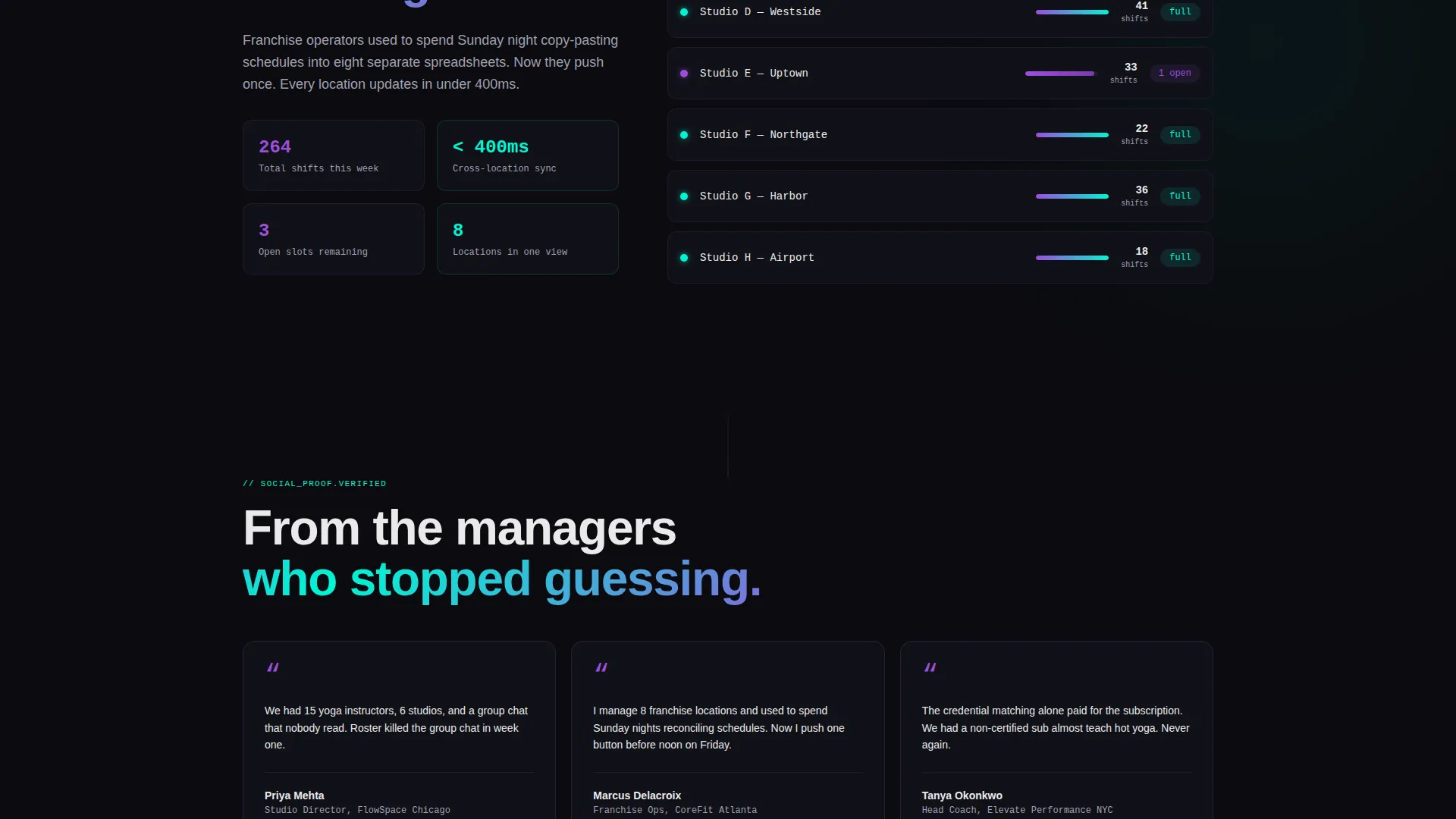 Shift Management Landing Page Template