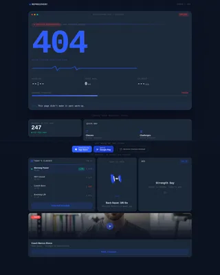 Fitness Studio 404 Recovery Website Template