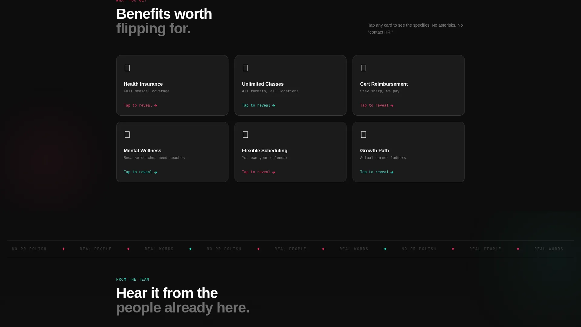 Fitness Studio Careers Website Template