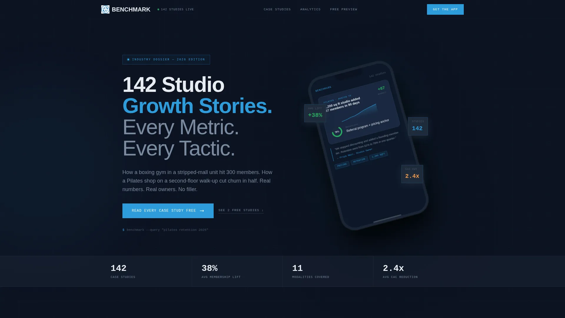 Fitness Studio Portfolio Website Template