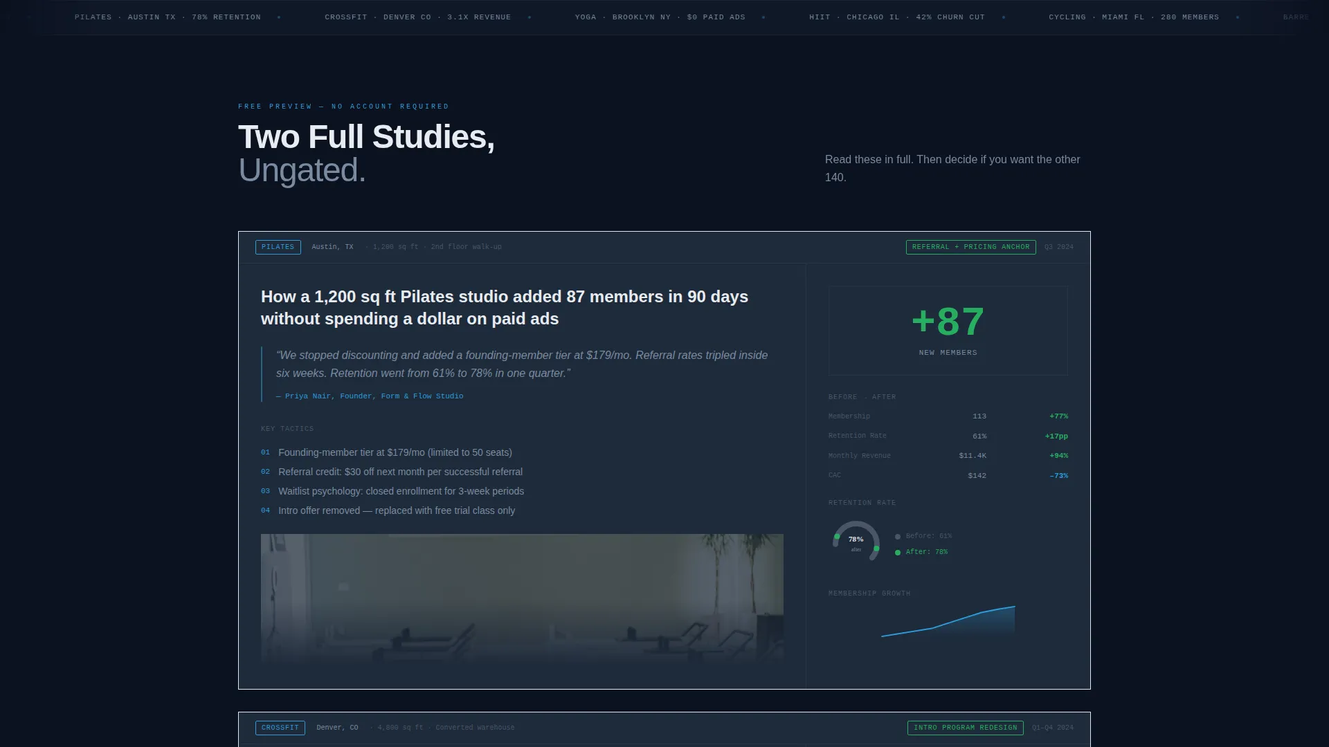 Fitness Studio Portfolio Website Template