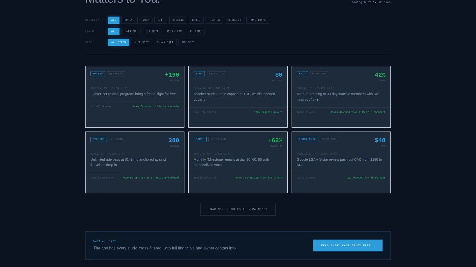 Fitness Studio Portfolio Website Template