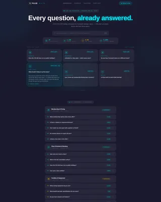 Fitness Studio FAQ Website Template