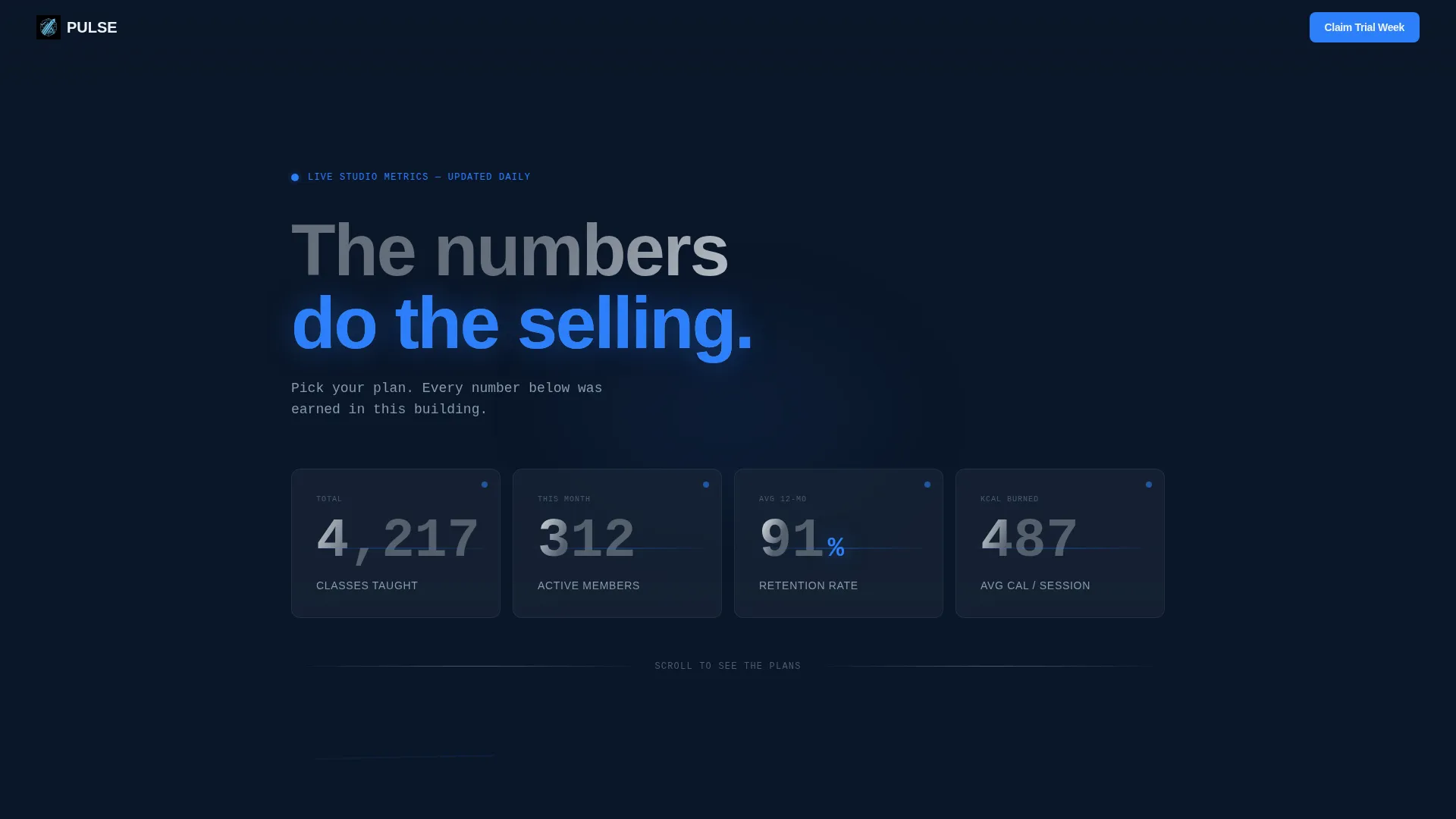 Fitness Studio Specialist Pricing Website Template