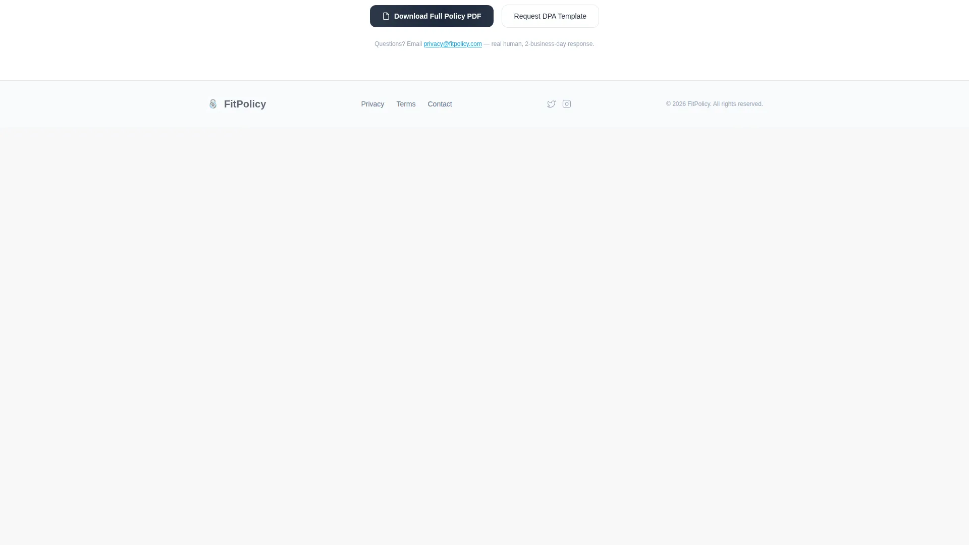 Fitness Studio Privacy Policy Website Template