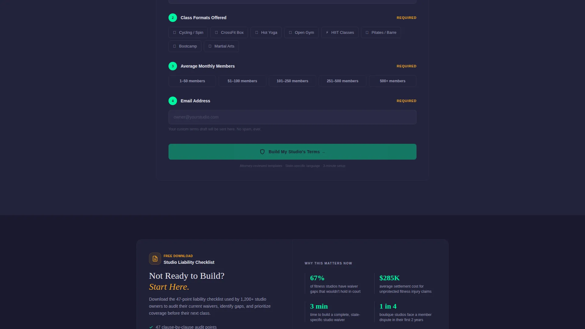 Fitness Studio Reviews Website Template