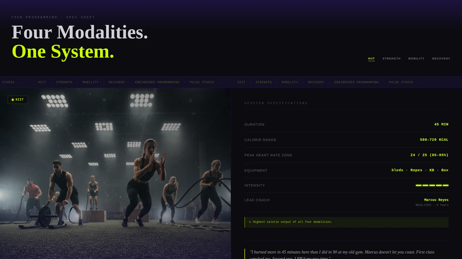 Fitness Studio Advanced Booking Website Template