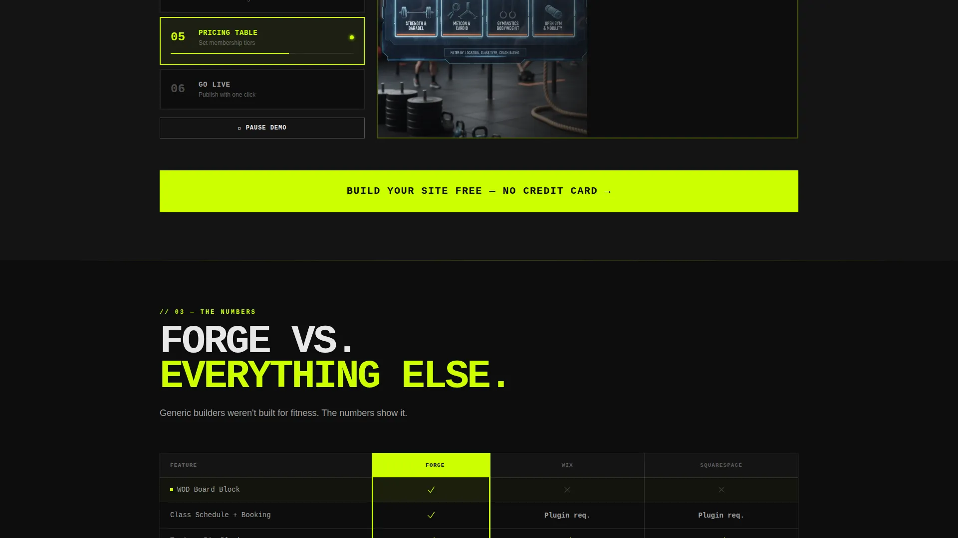 Fitness Website Builder Landing Page Template