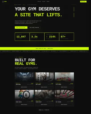 Fitness Website Builder Landing Page Template