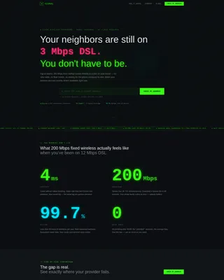 Fixed Wireless ISP Comparison Table Landing Page