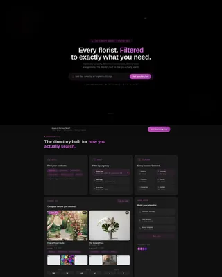Directory Landing Page Template | Tech Glass Bento Grid