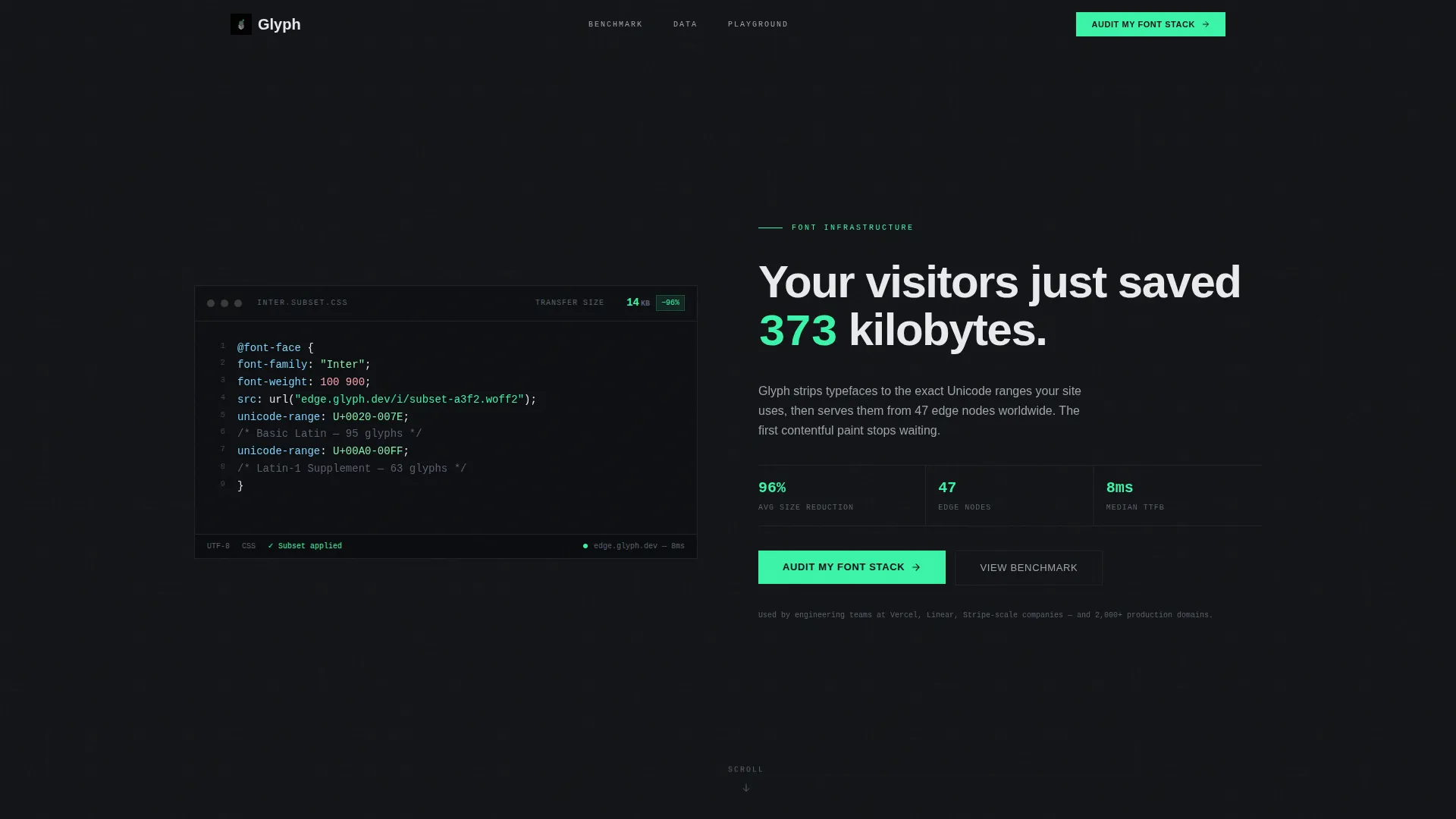 Font Hosting & Subsetting Landing Page Template