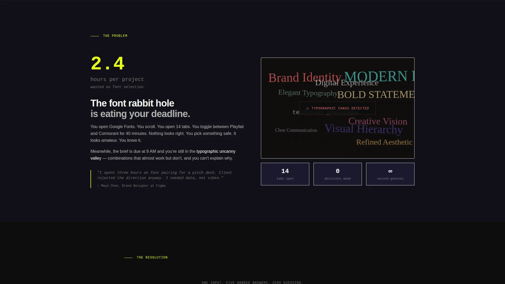 Bold Brutalist Font Pairing Tool Landing Page Template
