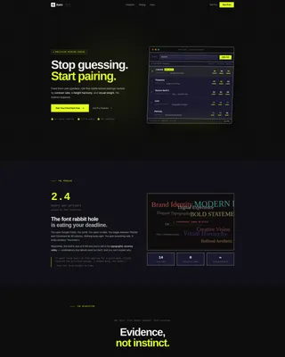 Bold Brutalist Font Pairing Tool Landing Page Template