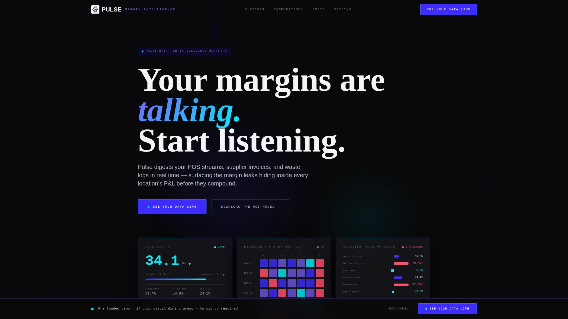 Dining Platform Landing Page Template