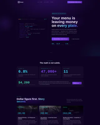 AI Menu Pricing Landing Page Template