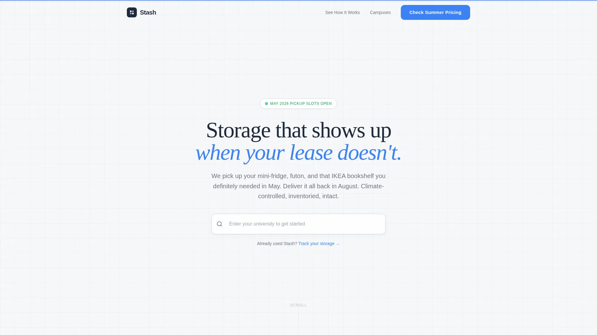 Student Storage Landing Page Template