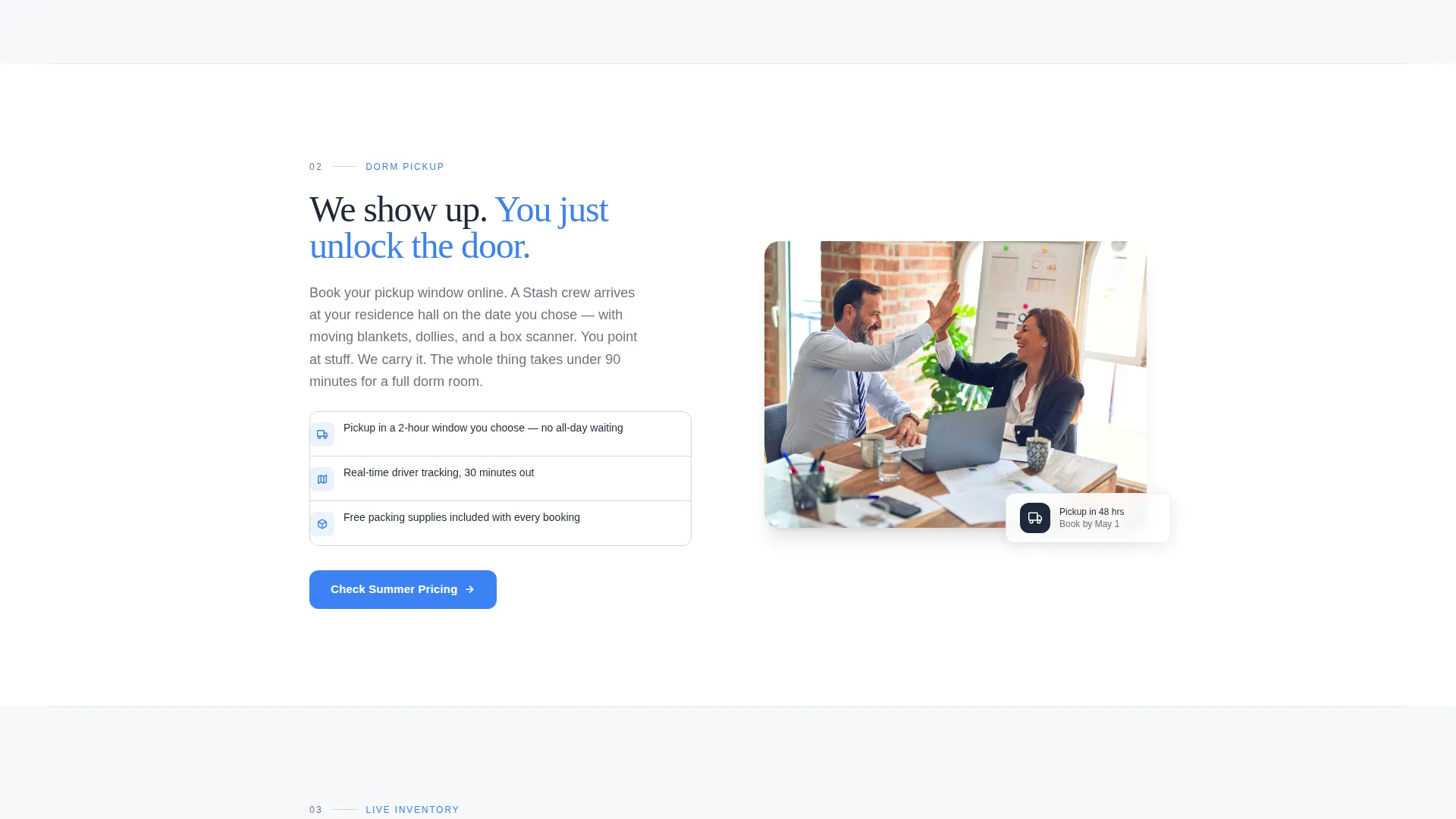 Student Storage Landing Page Template